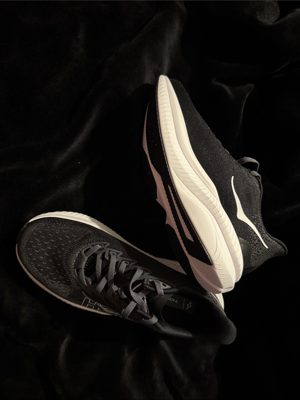 Hoka Mach 6 Running Shoes - Black/White - Picture 5 of 5
